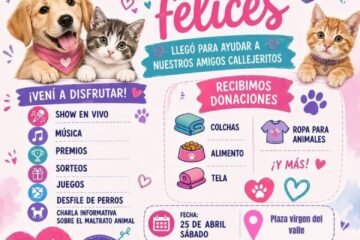 Este sábado Patitas Felices convoca a una jornada solidaria en Plaza Virgen del Valle