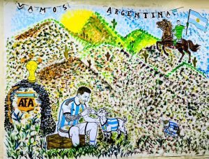 Estudiantes catamarqueños plasman su creatividad en el concurso de «Murales Mundialistas»